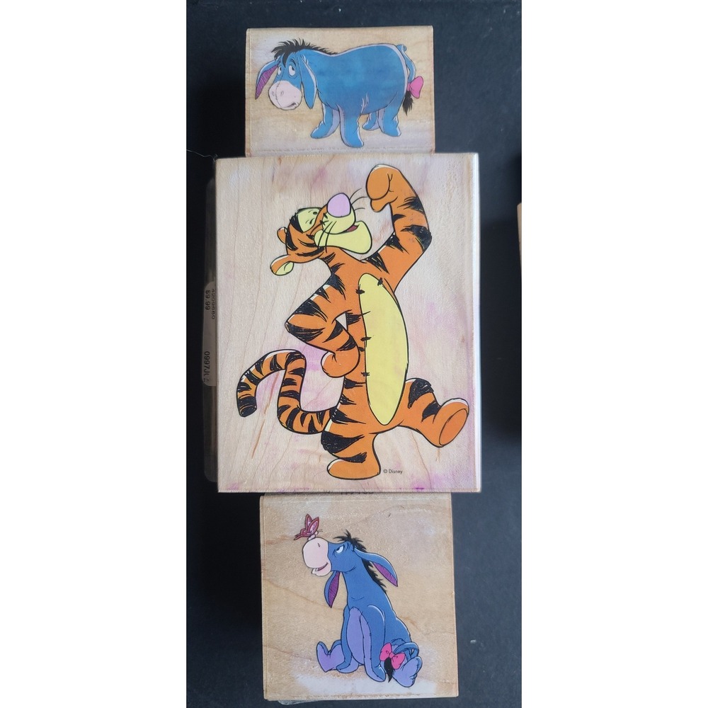 Disney Rubber Stamp Lot 11 pc Winnie the Pooh Mickey Mouse Tweety Bird Vintage - Picture 7 of 8
